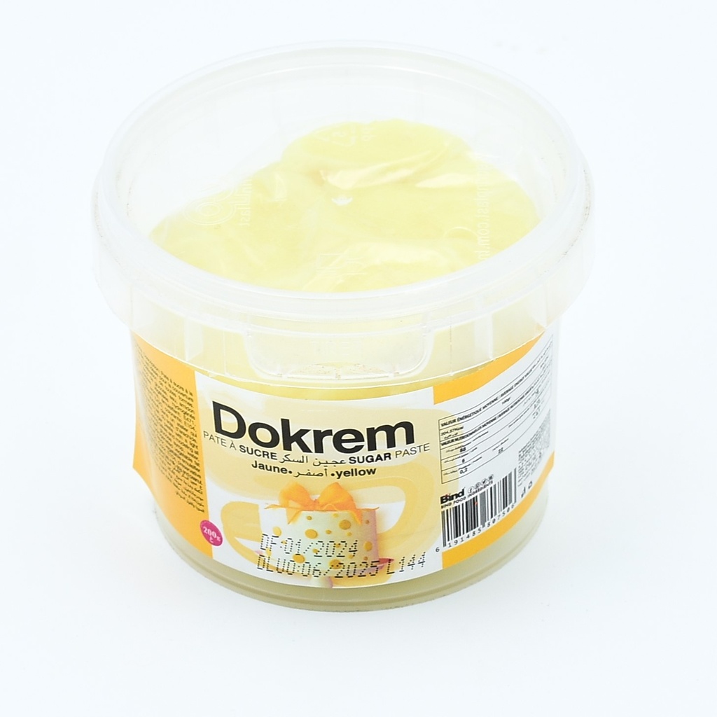 PÂTE A SUCRE JAUNE CITRON 200GR DOKREM